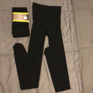 2 Pack Footed Fleece Tights